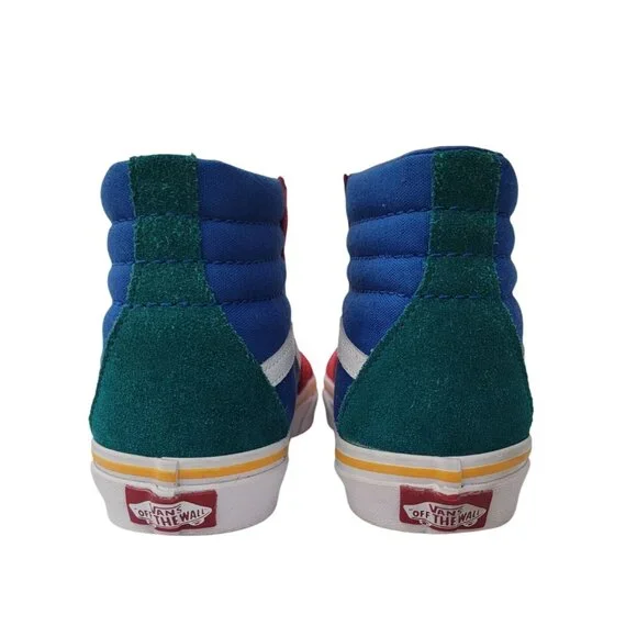 Vans Sk8-Hi PRIMARY BLOCK Color Suede & Canvas High Top Sneakers Kids Sz 4.5 - Picture 3 of 8